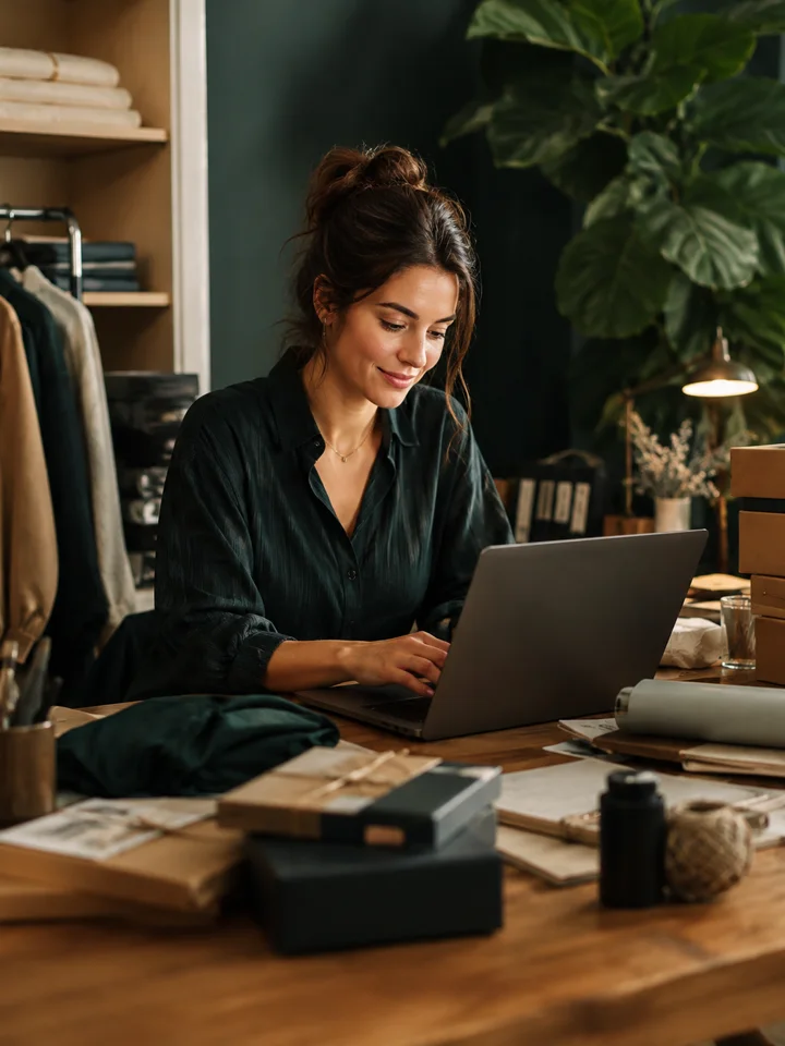 A founder building her online store