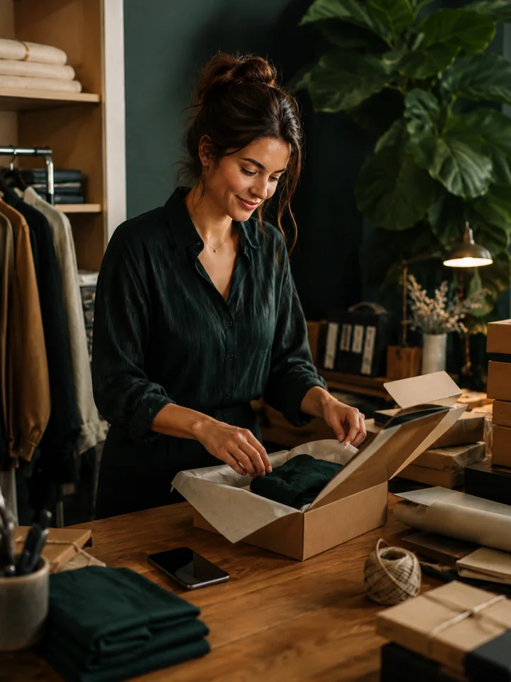 A founder packing the first order