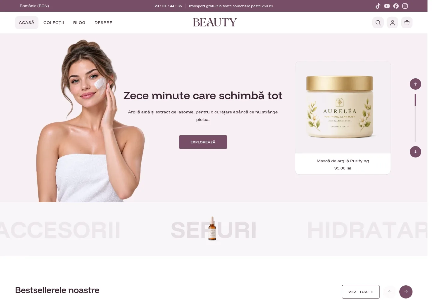 The Beauty theme — home page