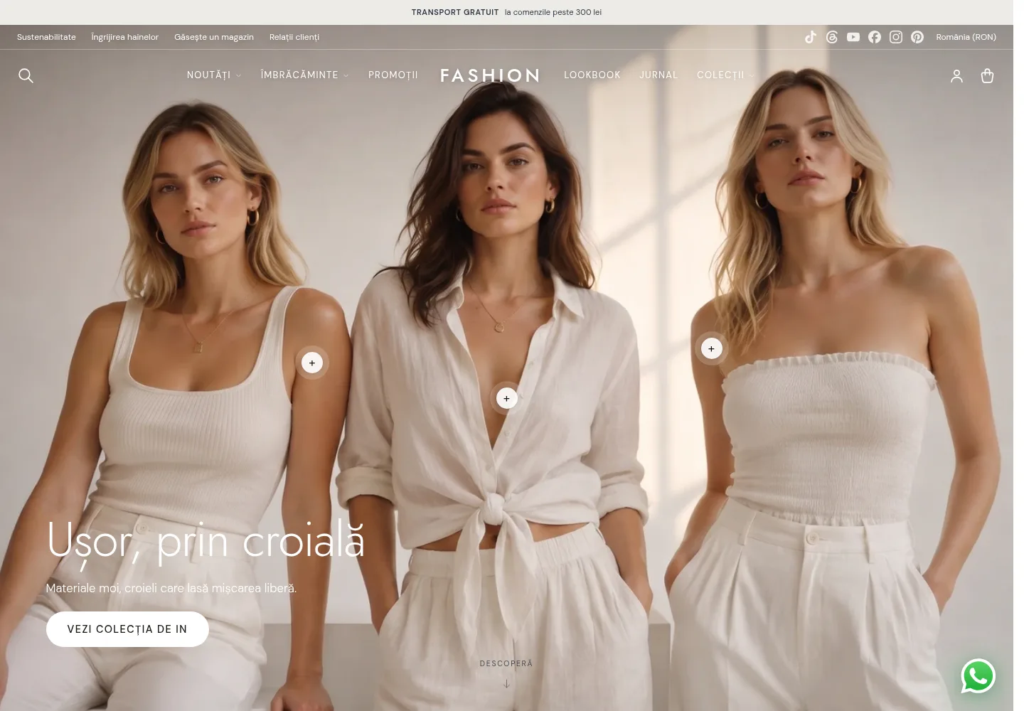 The Fashion theme — home page