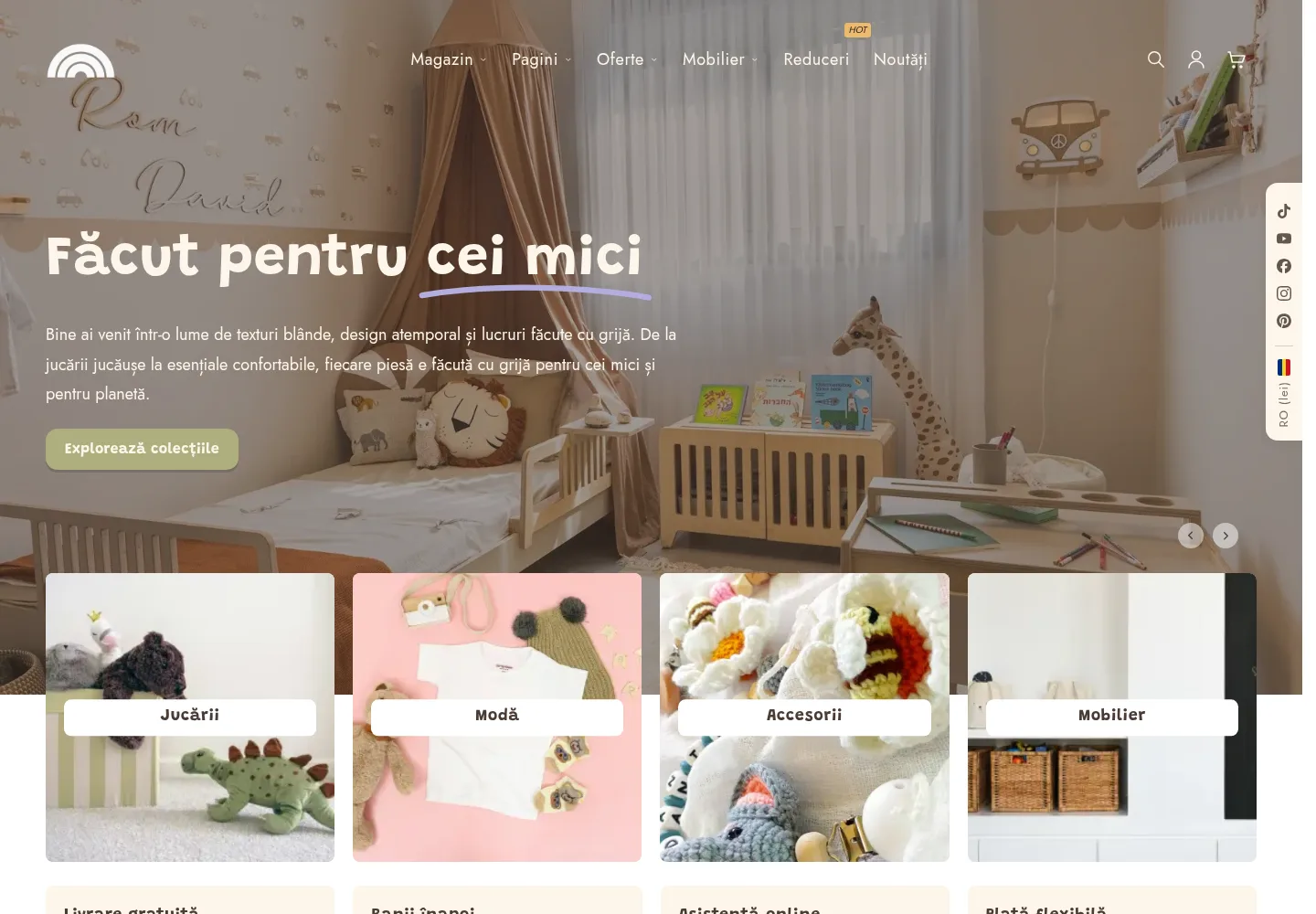 The Kids theme — home page